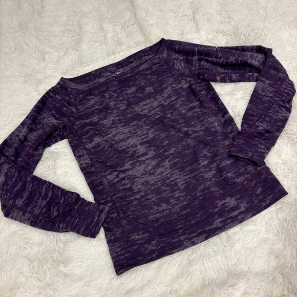 Nike Woman’s boatneck long sleeve heathered purple top size XS - Picture 1 of 9
